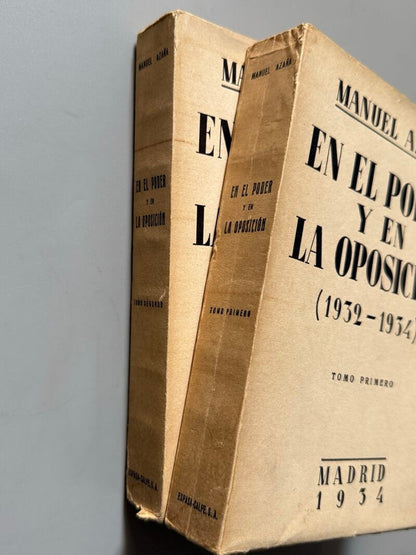 En el poder y en la oposición (1932-1934), Manuel Azaña - Espasa-Calpe, 1934