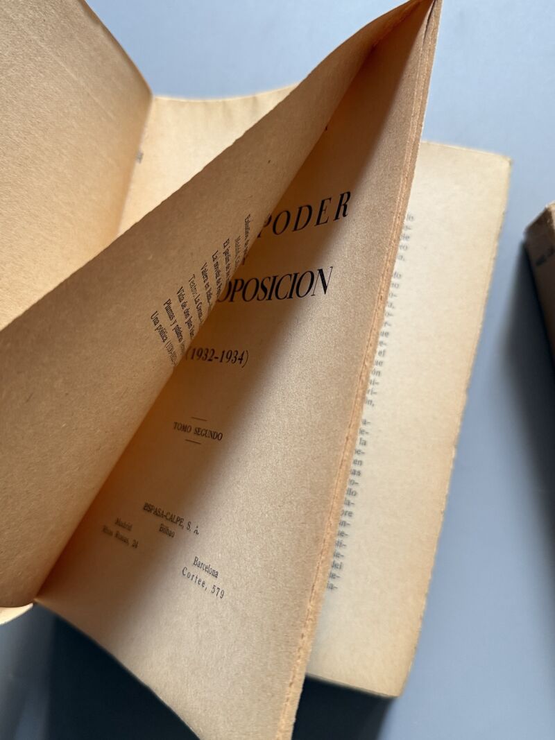 En el poder y en la oposición (1932-1934), Manuel Azaña - Espasa-Calpe, 1934