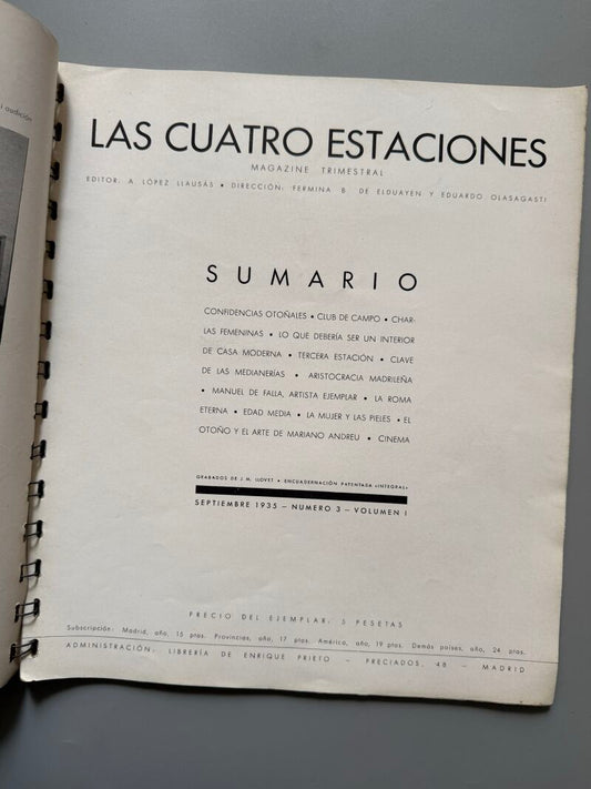 Las Cuatro Estaciones. Revista de Vanguardia. Nº3 - Antoni Lopez Llausas, 1935