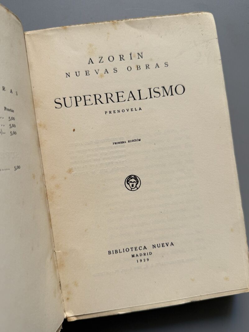 Superrealismo, Azorín - Biblioteca Nueva, 1929