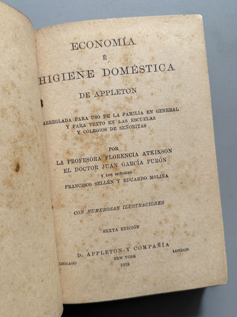 Economía é higiene doméstica de Appleton, Florencia Atkinson - D. Appleton y Cia, 1918
