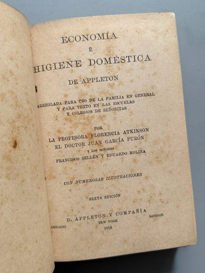 Economía é higiene doméstica de Appleton, Florencia Atkinson - D. Appleton y Cia, 1918