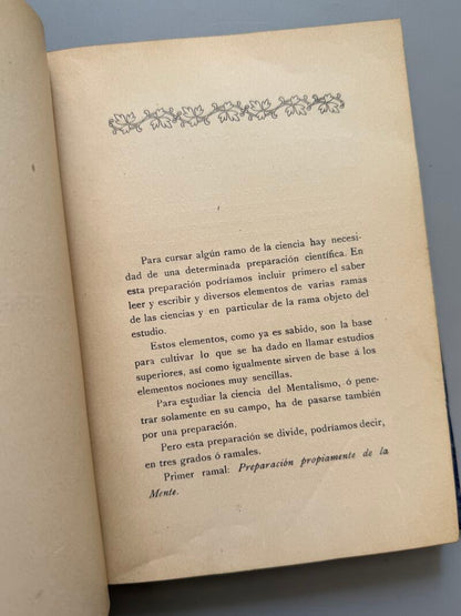 Mis consejos. Preparación al mentalismo, José Carreté - Imprenta de la Viuda de J. Cunill, 1913