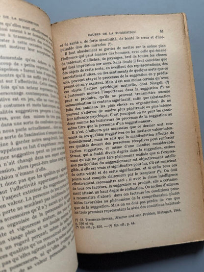 La suggestion. Sa nature, ses formes fondamentales, W. Pöll - Payot, 1956