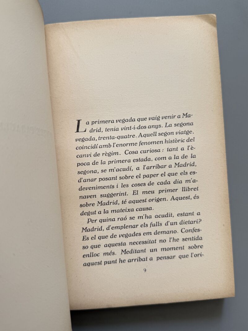 Madrid. L'adveniment de la República, Josep Pla (1ª edición) - 1933