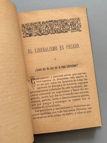 El liberalismo es pecado, Félix Sardá y Salvany (2ª edición) - Librería y Tipografía Católica, 1884
