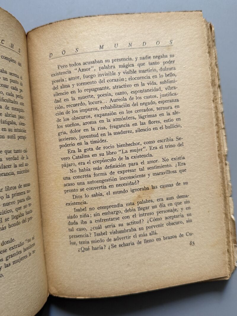 Dos mundos, Mercedes Salisachs (firmado - 1ª edición) - Barcelona, 1940