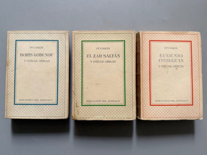 Boris Godunoz, el zar saltán y Eugenio Onieguin, Puchkin - Ediciones del Zodíaco, 1942