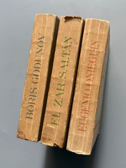 Boris Godunoz, el zar saltán y Eugenio Onieguin, Puchkin - Ediciones del Zodíaco, 1942