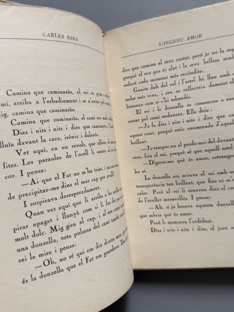 L'ingenu amor, Carles Riba (1ª edición) - Editorial Catalana, 1924