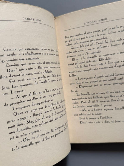L'ingenu amor, Carles Riba (1ª edición) - Editorial Catalana, 1924