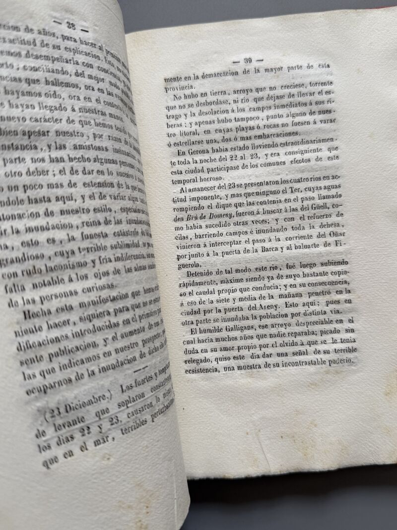 Inundaciones de Gerona, Julian de Chia - Imprenta y Librería de Paciano Torres, 1861