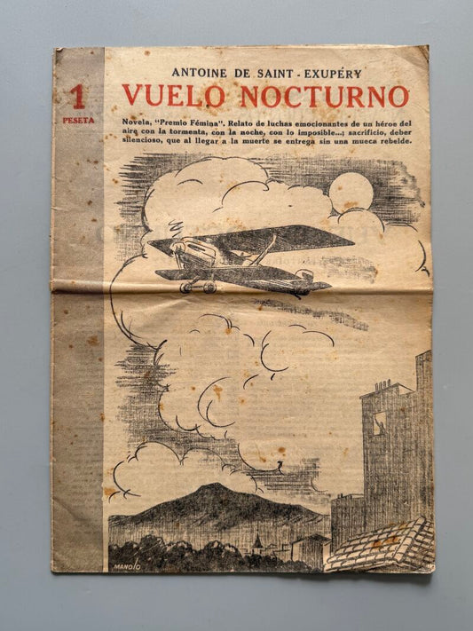Vuelo nocturno, Antoine de Saint-Exupéry - Revista literaria. Novelas y cuentos, 1944