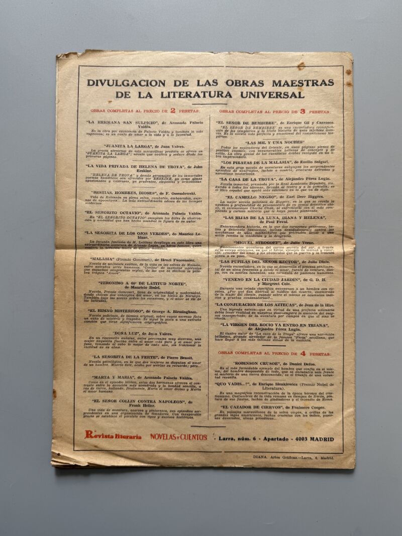 Vuelo nocturno, Antoine de Saint-Exupéry - Revista literaria. Novelas y cuentos, 1944