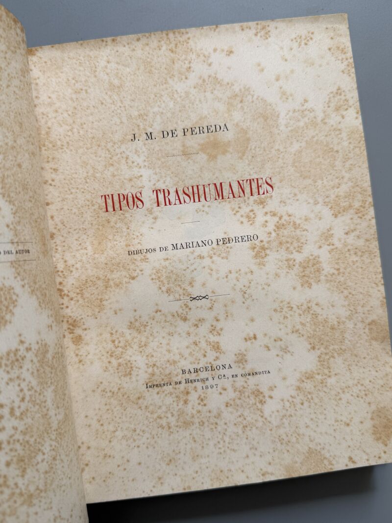 Tipos transhumantes, José Mª de Pereda - Imprenta de Henrich y Cª, 1897