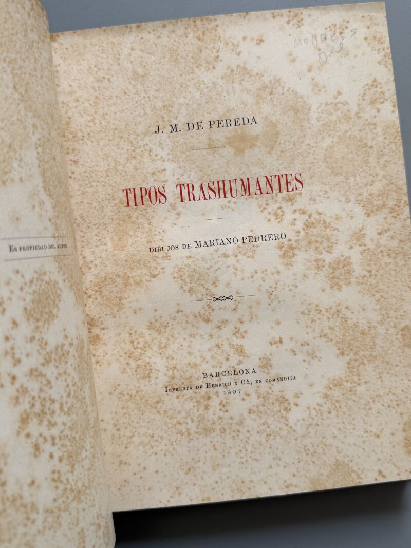 Tipos transhumantes, José Mª de Pereda - Imprenta de Henrich y Cª, 1897
