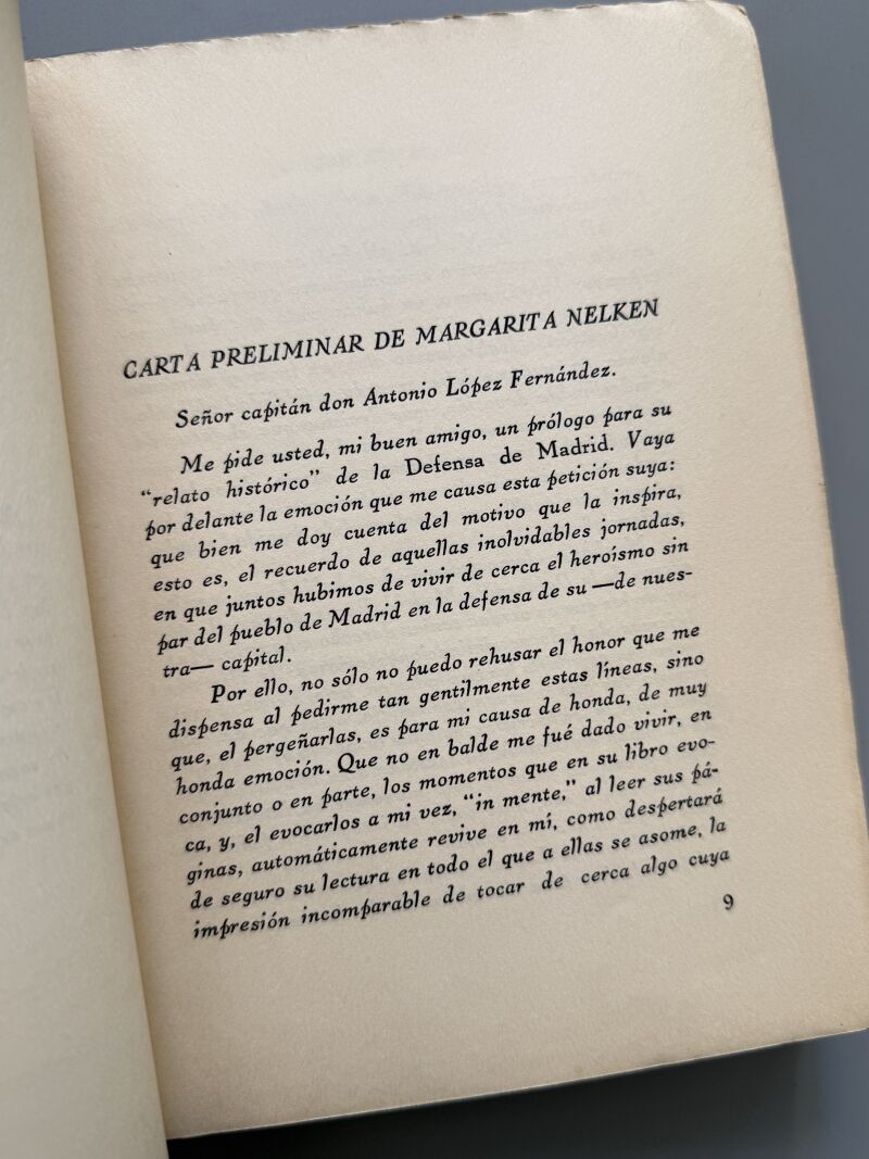 Defensa de Madrid. Relato histórico, Antonio López - Editorial A. P. Márquez, 1945