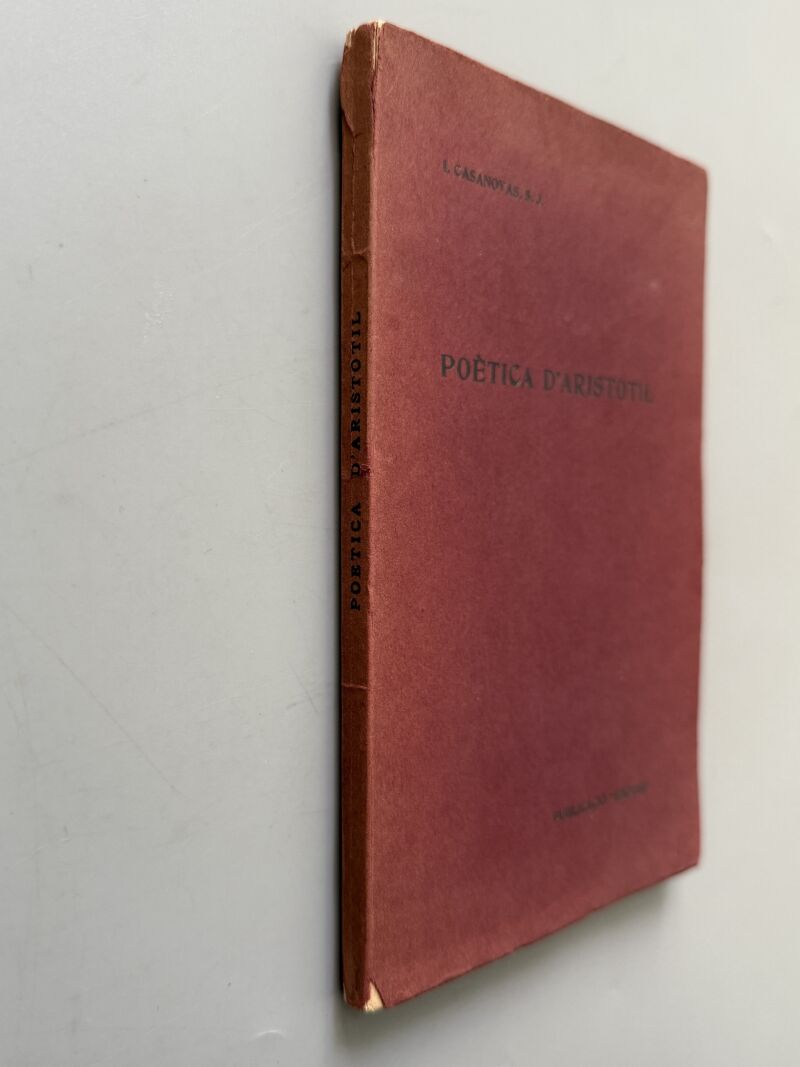 Poètica d'Aristòtil, Traducción de P. Ignasi Casanovas (firmado) - Establiment Gràfich Thomas, 1907