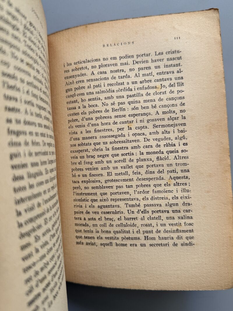 Relacions, Josep Pla (primera edición) - Llibreria Catalonia, 1927