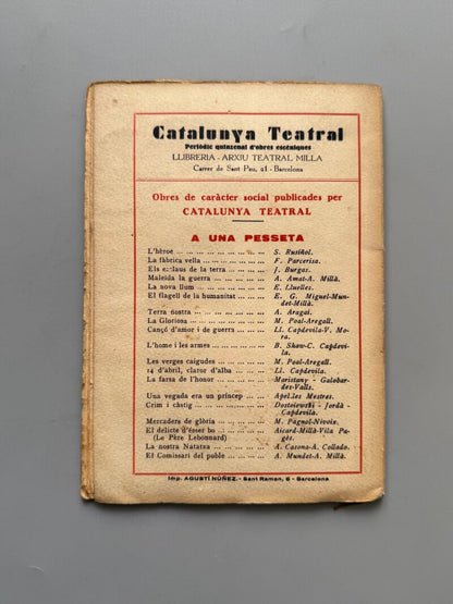 El comissari del poble, A. Mundet y A. Millà. Guerra Civil - Llibreria Millà, 1936