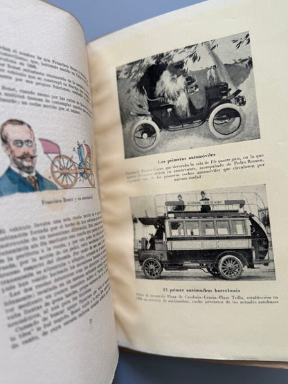 El transporte en la vida barcelonesa 1800-1900. Especial, coloreado a mano - Llibreria Millà, 1946