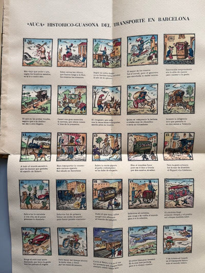 El transporte en la vida barcelonesa 1800-1900. Especial, coloreado a mano - Llibreria Millà, 1946