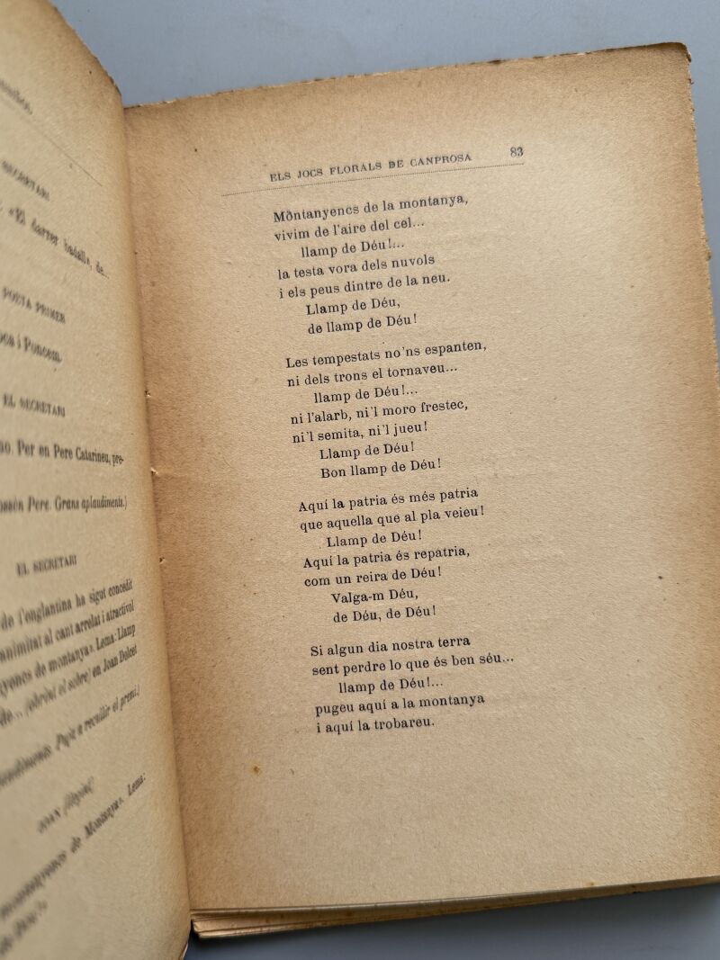 Els Jocs Florals de Canprosa, Santiago Rusiñol - Tipografia L'Avenç, 1902