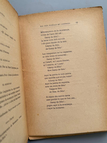 Els Jocs Florals de Canprosa, Santiago Rusiñol - Tipografia L'Avenç, 1902