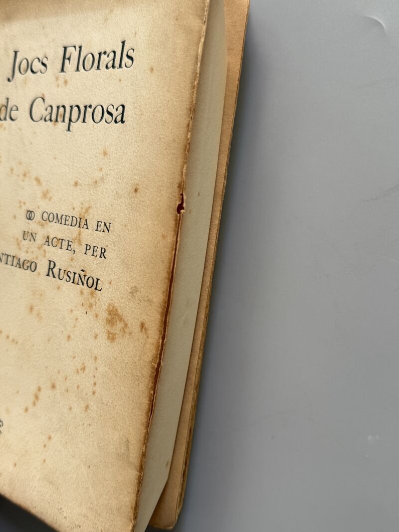 Els Jocs Florals de Canprosa, Santiago Rusiñol - Tipografia L'Avenç, 1902