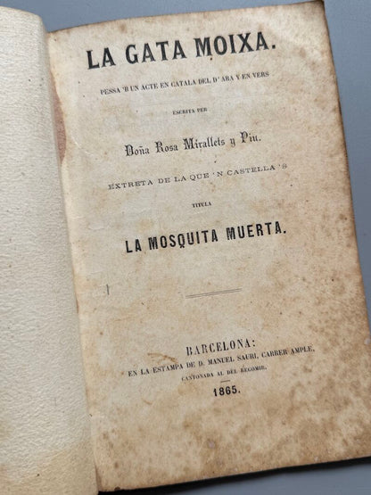 La gata moixa, Rosa Mirallets y Piu - Estampa de D. Manuel Sauri, 1865