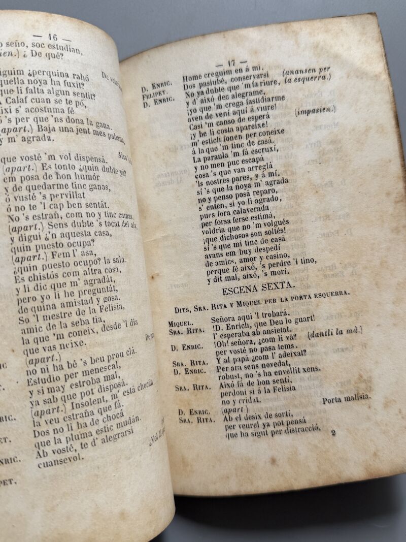 La gata moixa, Rosa Mirallets y Piu - Estampa de D. Manuel Sauri, 1865