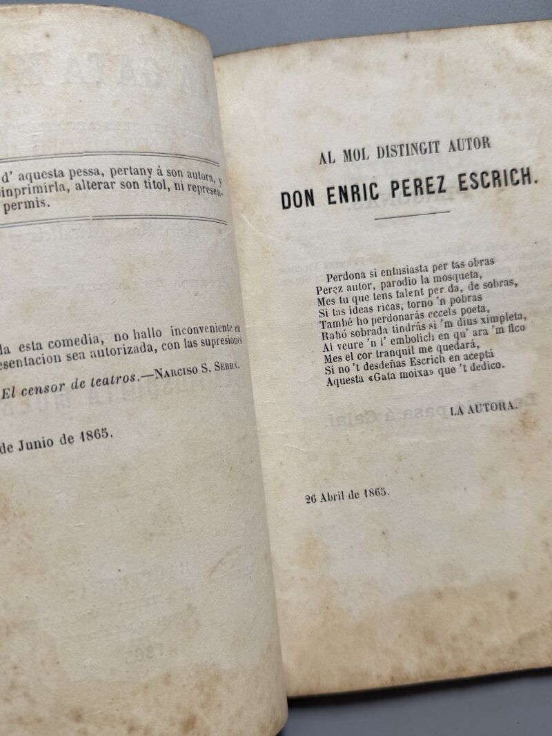 La gata moixa, Rosa Mirallets y Piu - Estampa de D. Manuel Sauri, 1865