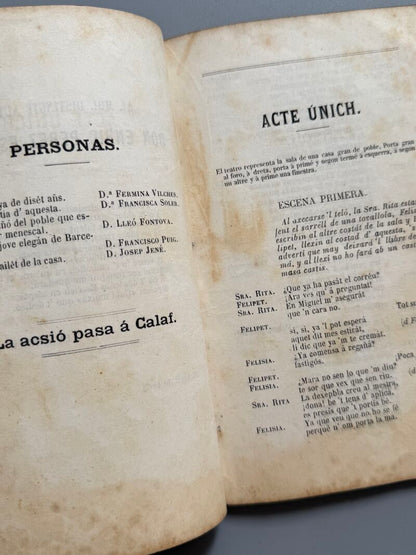 La gata moixa, Rosa Mirallets y Piu - Estampa de D. Manuel Sauri, 1865