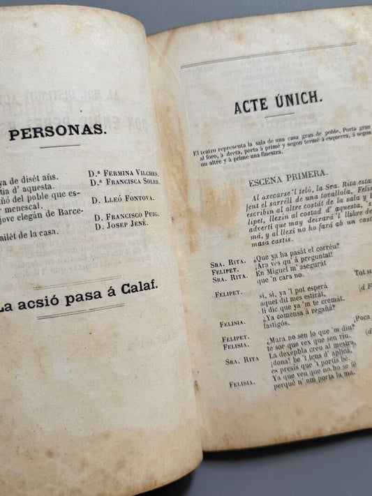 La gata moixa, Rosa Mirallets y Piu - Estampa de D. Manuel Sauri, 1865
