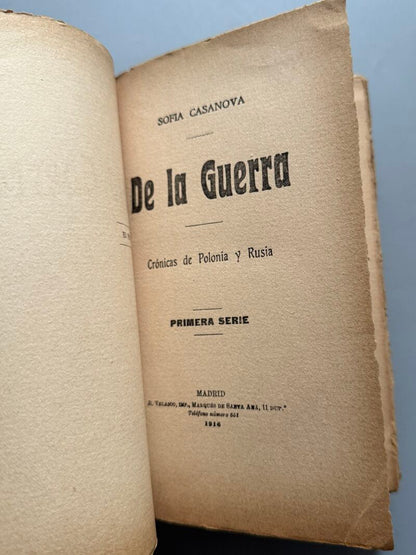De la guerra, Sofía Casanova. Primera Guerra Mundial - Renacimiento, 1916