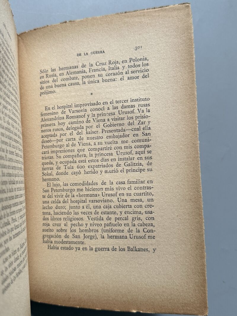 De la guerra, Sofía Casanova. Primera Guerra Mundial - Renacimiento, 1916