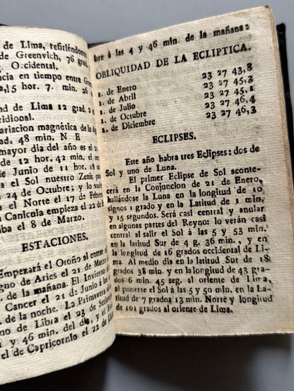 Almanaque peruano y guia de forasteros para el año 1814, Francisco Romero - Lima, 1814
