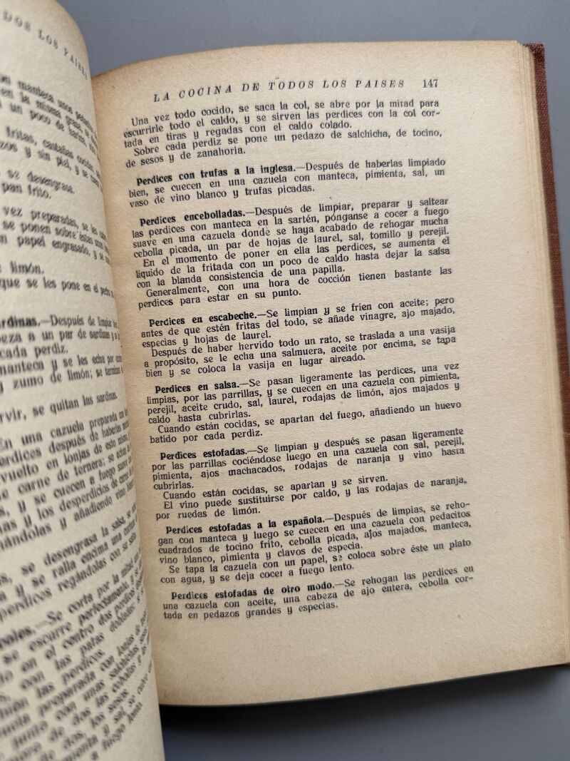 La cocina de todos los paises - Editorial B. Bauzá, 1931