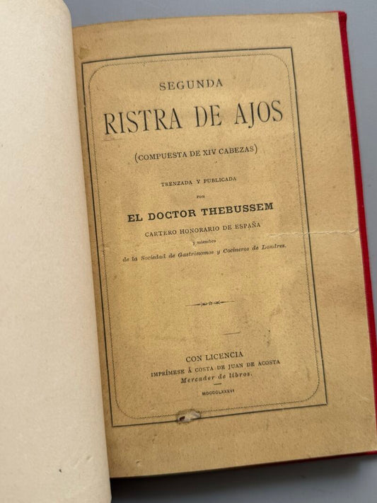 Segunda ristra de ajos, Doctor Thebussem - D. Ricardo Fé, 1886