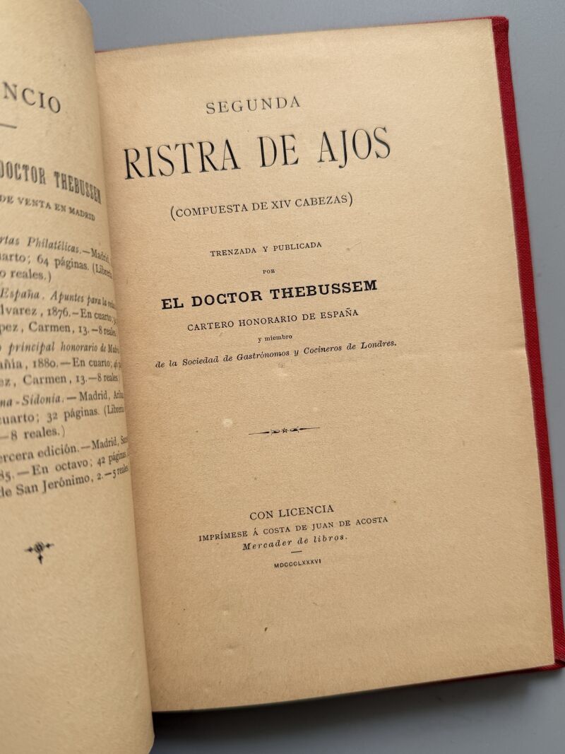 Segunda ristra de ajos, Doctor Thebussem - D. Ricardo Fé, 1886