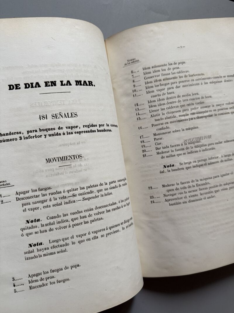 Señales especiales para buques de vapor, Miguel Lobo - Imprenta de T. Fortanet, 1859