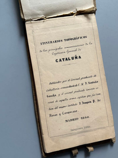 Itinerario Sancha-Rozas. Cataluña, Sandalio Sancha y Joaquín P. de Rozas - Zaragozano Editor, 1860