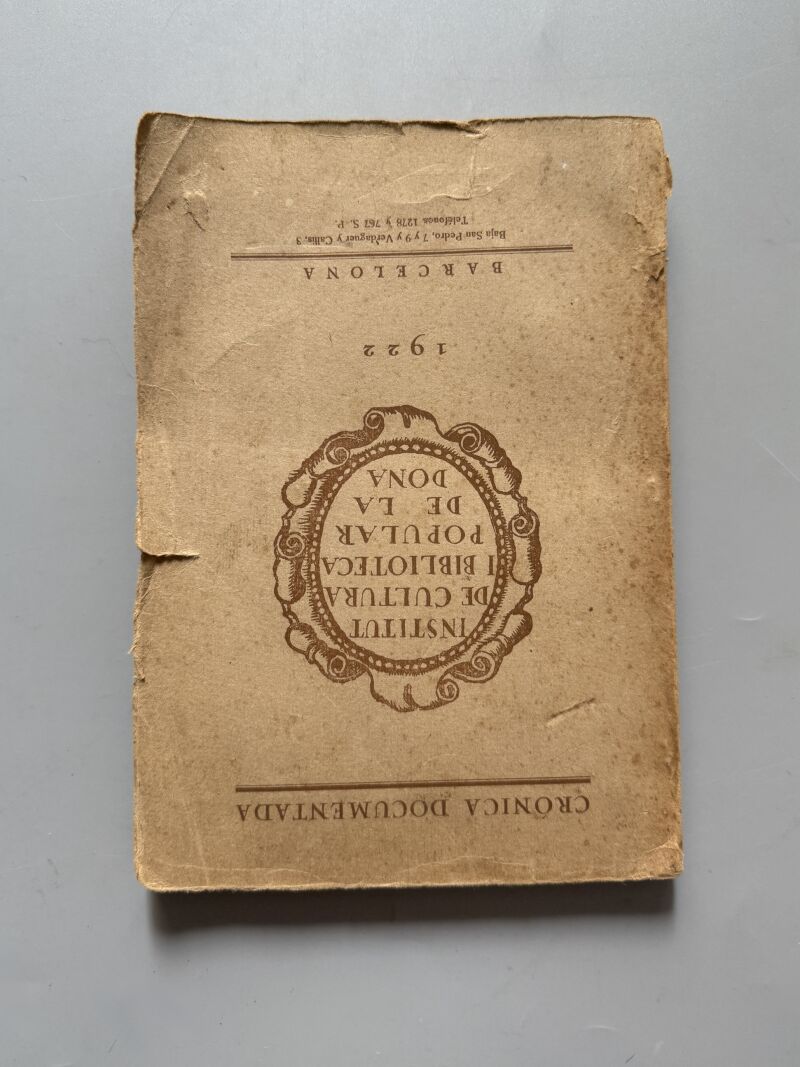 Report documentat/ Crónica documentada, Institut de Cultura i Biblioteca Popular de la Dona - 1922