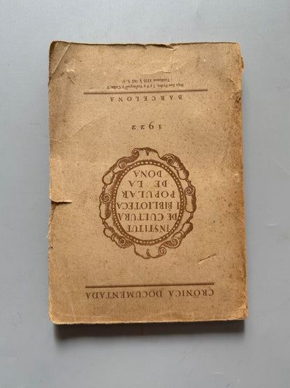 Report documentat/ Crónica documentada, Institut de Cultura i Biblioteca Popular de la Dona - 1922