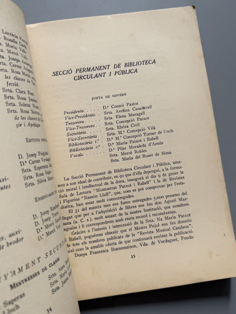 Report documentat/ Crónica documentada, Institut de Cultura i Biblioteca Popular de la Dona - 1922