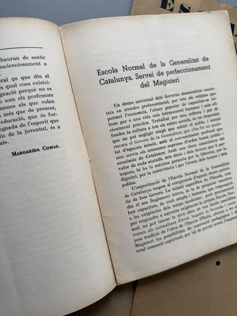 Butlletí de l'Escola Normal de la Generalitat, Escola Normal - Barcelona, 1933