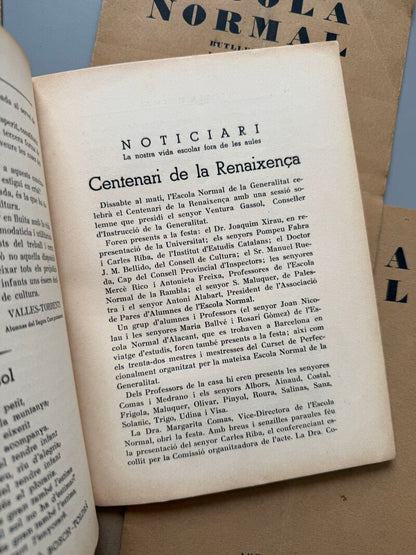 Butlletí de l'Escola Normal de la Generalitat, Escola Normal - Barcelona, 1933
