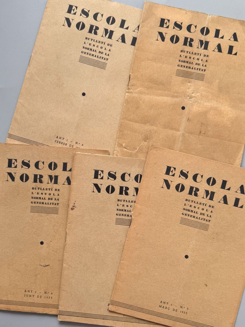 Butlletí de l'Escola Normal de la Generalitat, Escola Normal - Barcelona, 1933