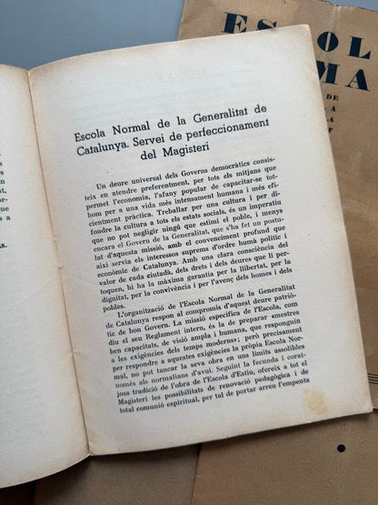 Butlletí de l'Escola Normal de la Generalitat, Escola Normal - Barcelona, 1933