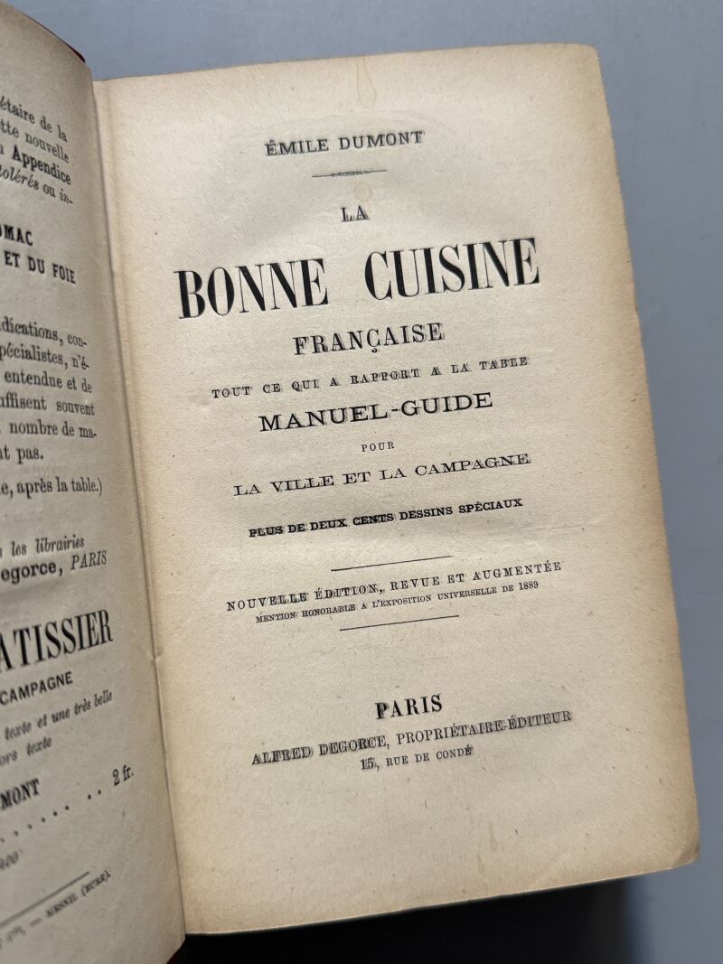 La bonne cuisine française, Émile Dumont - Alfred Degorce, ca. 1900
